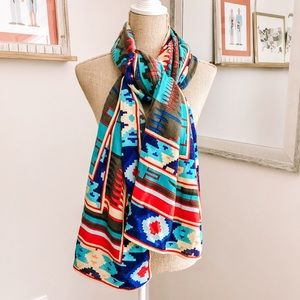 Southwest Aztec Printed Oversized Scarf
